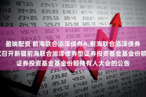 盈瑞配资 前海联合添泽债券A,前海联合添泽债券C: 关于以通讯方式召开新疆前海联合添泽债券型证券投资基金基金份额持有人大会的公告